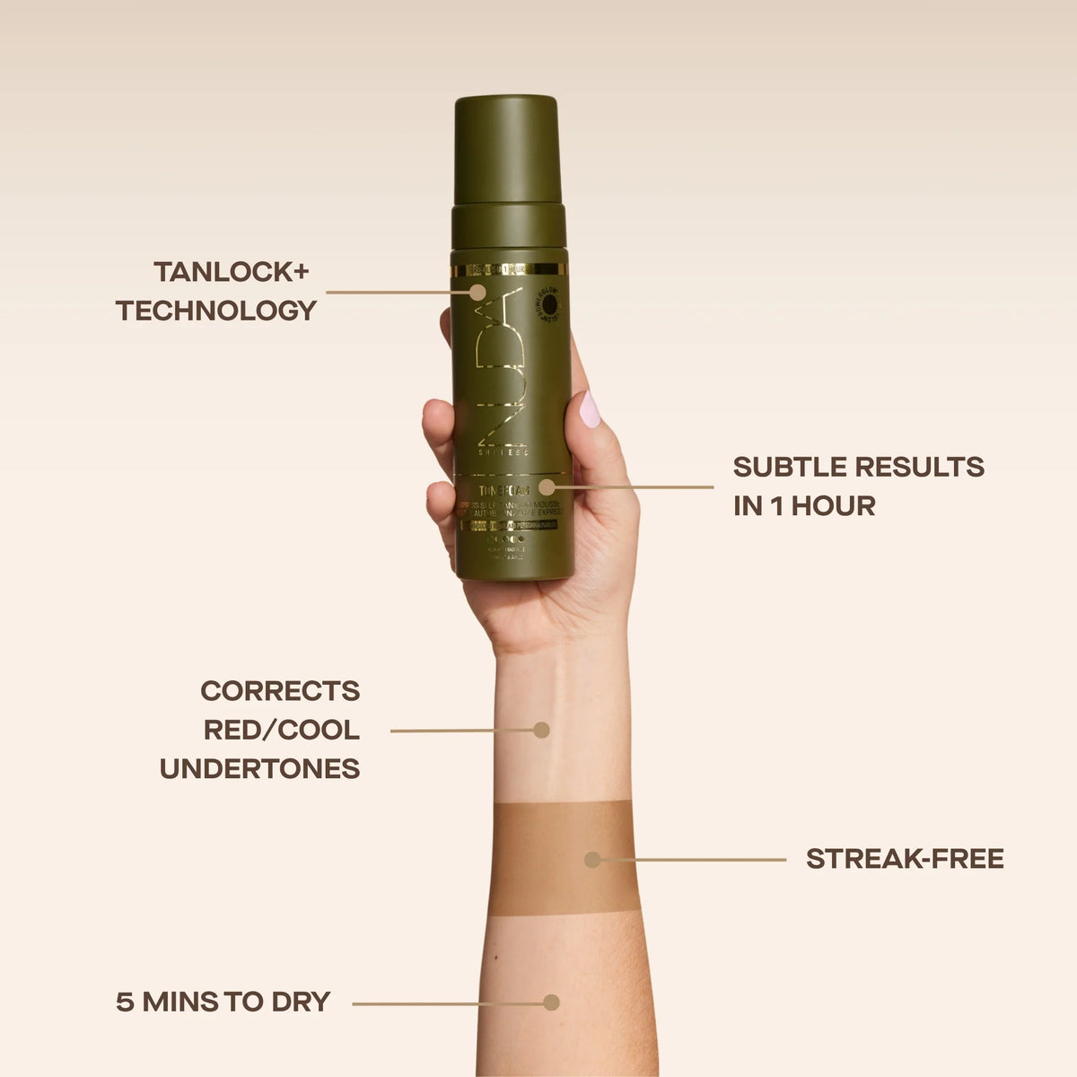 Nuda - Mousse autobronzante correctrices de teint – Olive