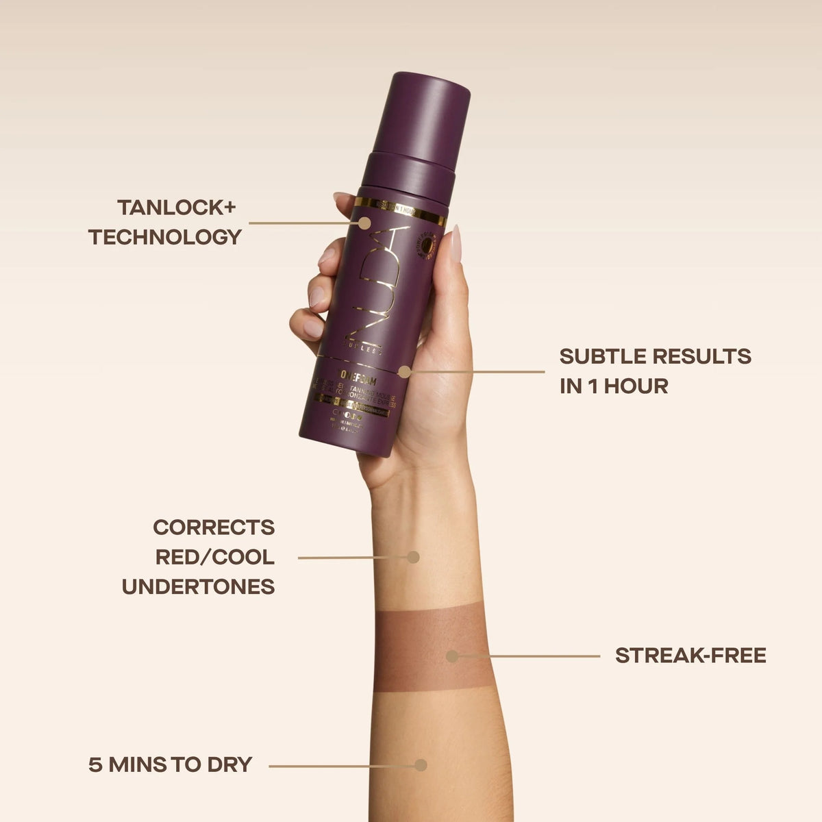 Nuda - Mousse autobronzante correctrices de teint - Violette